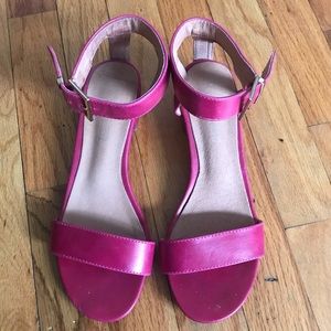 Bright Pink leather sandals